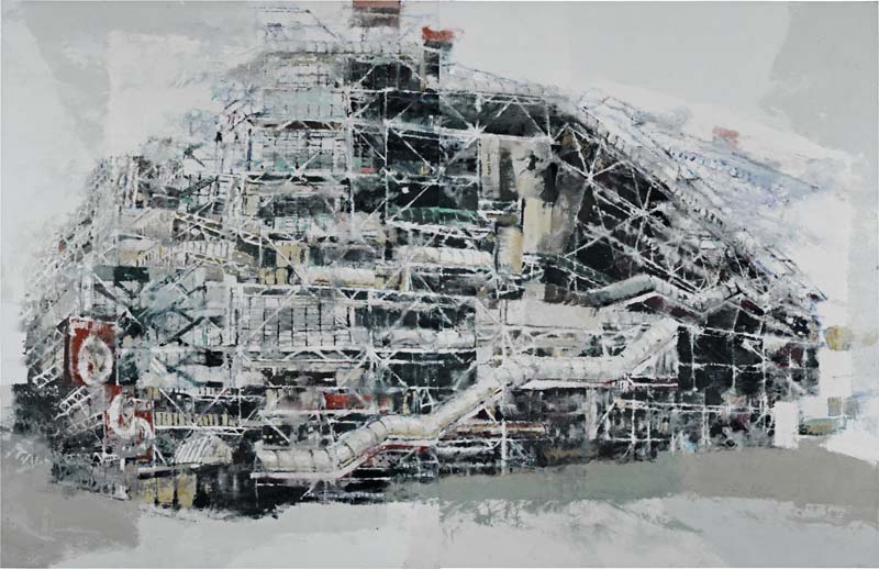   Philippe COGNEE Beaubourg  2014  Encaustique sur toile marouflée sur bois  200 x 300 cm  Année d'acquisition : 2014