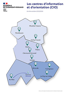 Carte des cio de l'académie de clermont Ferrand