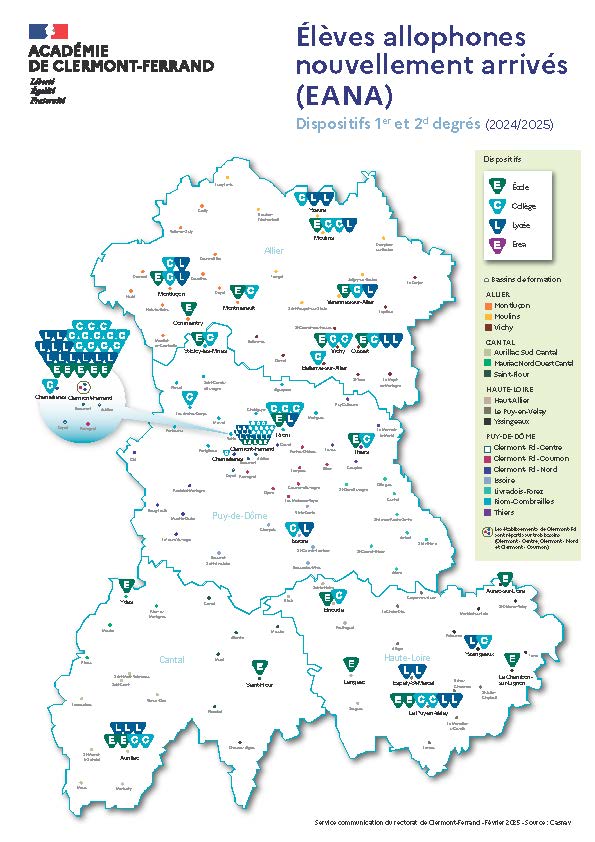 Carte académique des UPE2A
