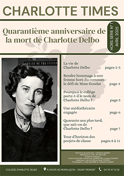 CHARLOTTE TIMES - Quarantième anniversaire de la mort de Charlotte Delbo - HORS SÉRIE N° 1 - Avril 2025