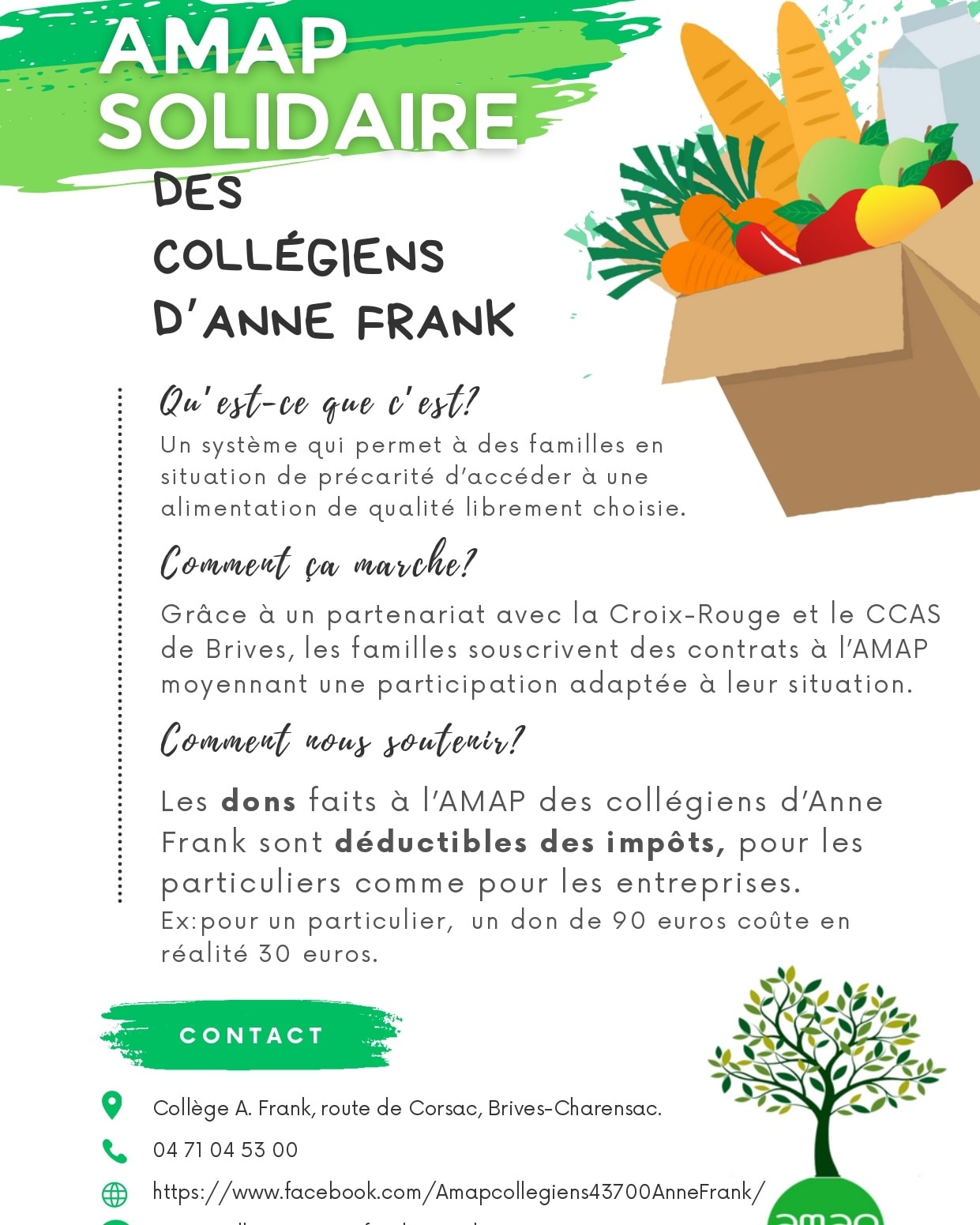 Flyer pour l’Amap solidaire
