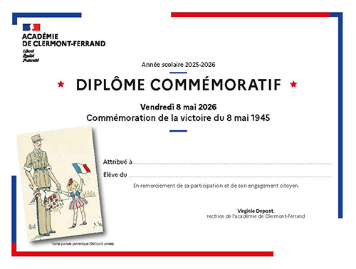 Diplome commémoratif 8 mai 2026